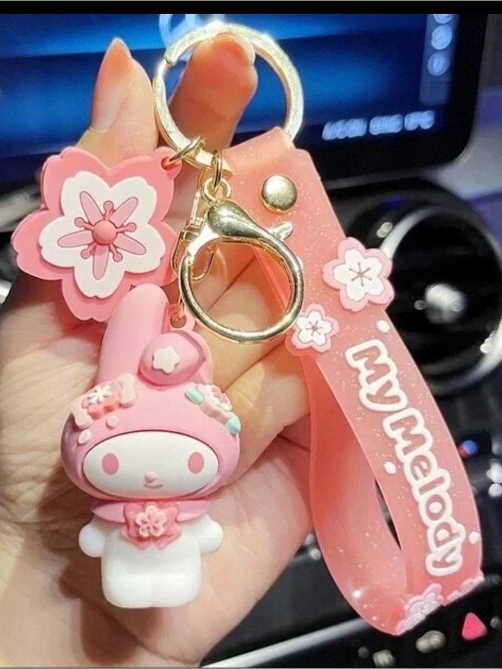 Sanrio My Melody Sakura Cherry Blossom Keychain Pink Strap Bag Charm Cute Gift